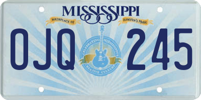 MS license plate OJQ245