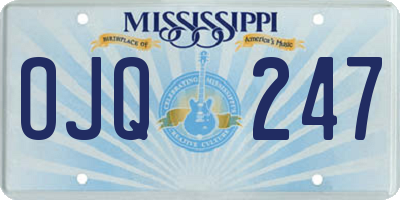 MS license plate OJQ247