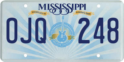 MS license plate OJQ248