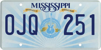 MS license plate OJQ251