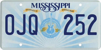 MS license plate OJQ252