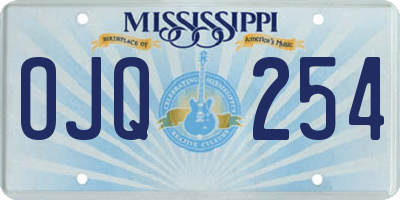 MS license plate OJQ254