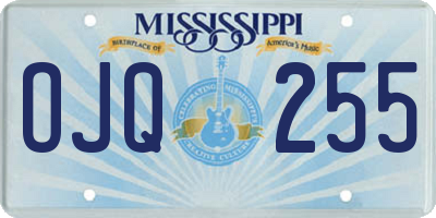 MS license plate OJQ255