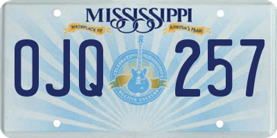 MS license plate OJQ257