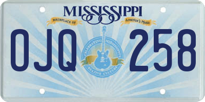MS license plate OJQ258