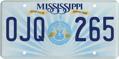 MS license plate OJQ265