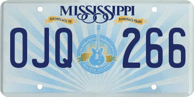 MS license plate OJQ266