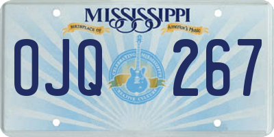 MS license plate OJQ267
