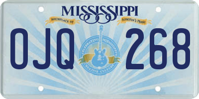 MS license plate OJQ268