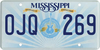 MS license plate OJQ269