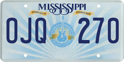 MS license plate OJQ270