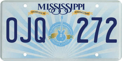 MS license plate OJQ272