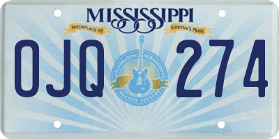MS license plate OJQ274