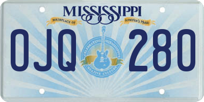 MS license plate OJQ280