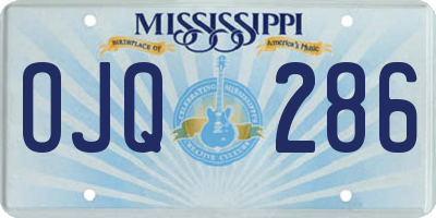 MS license plate OJQ286