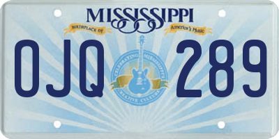 MS license plate OJQ289