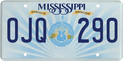 MS license plate OJQ290