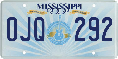MS license plate OJQ292