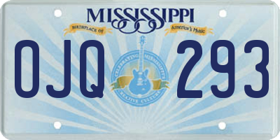 MS license plate OJQ293