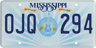 MS license plate OJQ294