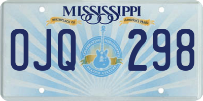 MS license plate OJQ298