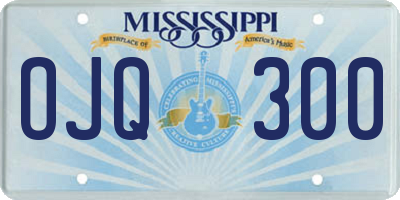 MS license plate OJQ300