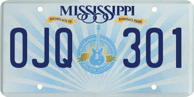 MS license plate OJQ301