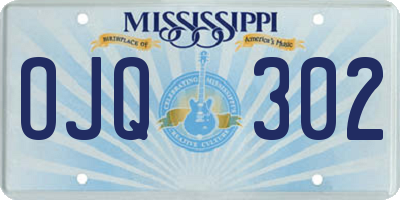 MS license plate OJQ302