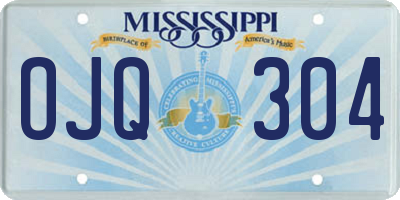 MS license plate OJQ304