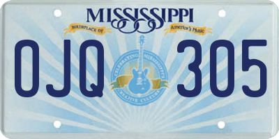 MS license plate OJQ305