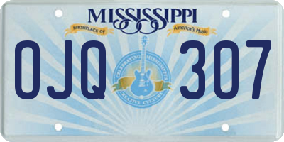 MS license plate OJQ307