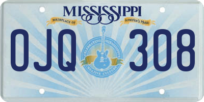 MS license plate OJQ308