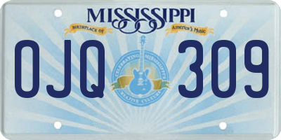 MS license plate OJQ309
