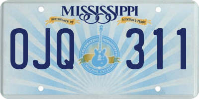 MS license plate OJQ311