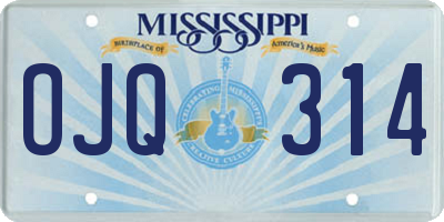 MS license plate OJQ314