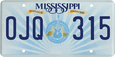 MS license plate OJQ315