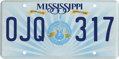 MS license plate OJQ317