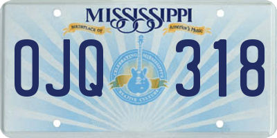 MS license plate OJQ318