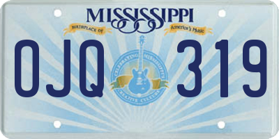 MS license plate OJQ319