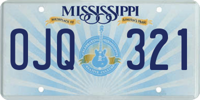 MS license plate OJQ321
