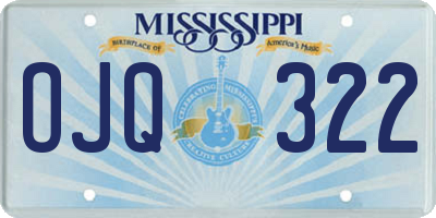 MS license plate OJQ322