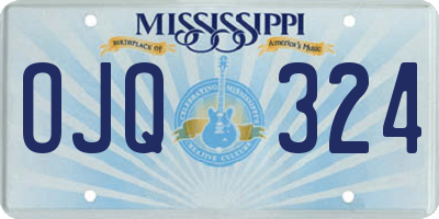 MS license plate OJQ324