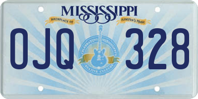 MS license plate OJQ328