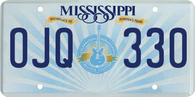 MS license plate OJQ330