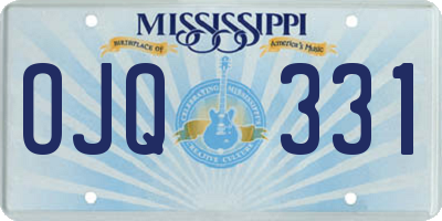 MS license plate OJQ331
