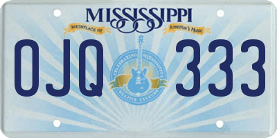 MS license plate OJQ333