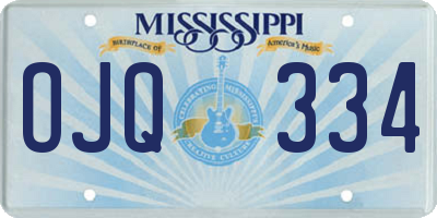 MS license plate OJQ334
