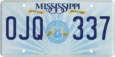 MS license plate OJQ337