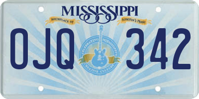 MS license plate OJQ342