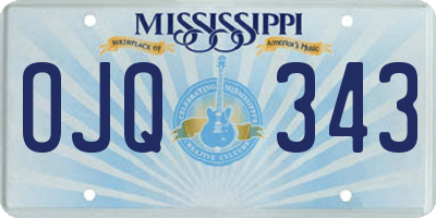 MS license plate OJQ343